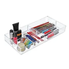 Azar Displays Clear Acrylic Five Compartment Cosmetic, Beauty, Makeup Organizer