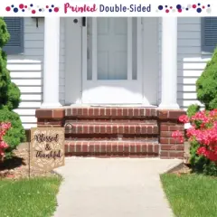 Big Dot of Happiness Elegant Thankful - Outdoor Home Decorations - Double-Sided Fall Thanksgiving Garden Flag - 12 x 15.25 inches