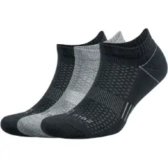 Balega Zulu No Show Running Socks 3-Pack - Black/Gray
