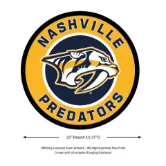 Evergreen Ultra-Thin Edgelight LED Wall Decor, Round, Nashville Predators- 23 x 23 Inches Made In USA