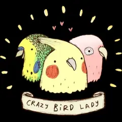 Junior's Design By Humans Crazy Bird Lady By SophieCorrigan T-Shirt