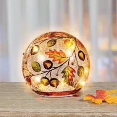 Collections Etc Lighted Autumn Leaves Ball