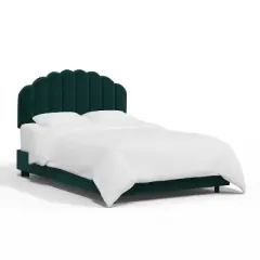 Full Emma Shell Upholstered Bed Dark Teal Green - Skyline Furniture