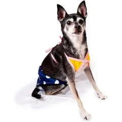 Midlee Yellow & Blue Polka Dot Dog Bikini (4XL)