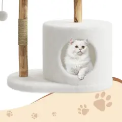 46 Inch Cat Tree Aesthetic for Large Cats, with Scratching Posts, Perches & Real Branch Design, Sturdy Base - Luxury Gift for Cat Lovers