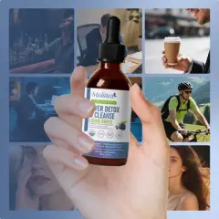 Mulittea 16 in 1 Liver Detox Cleanse,Repair & Support Liquid Drops, 60ml (2 Fl.oz) - Blueberry Flavor