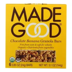 Made Good Chocolate Banana Granola Bar - Case of 6/6 pack, .85oz
