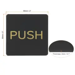 Unique Bargains Square Self-Adhesive Decor Home Business Push Pull Door Sign 4 Pcs