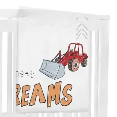 Sweet Jojo Designs Boy Baby Milestone Blanket Construction Truck Red Blue and Grey