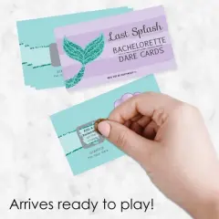 Big Dot of Happiness Trading The Tail for A Veil - Mermaid Bachelorette Party or Bridal Shower Game Scratch Off Dare Cards - 22 Count