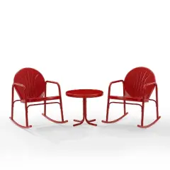 Griffith 3pc Outdoor Rocking Chair Set - Red - Crosley