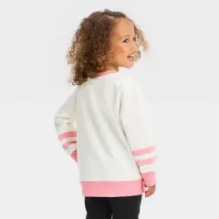 Toddler Girls' Cocomelon Chenille Patch Pullover Sweatshirt - Cream