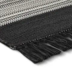 5' x 7' Outdoor Rug Striped Fringe Black - Project 62&trade;
