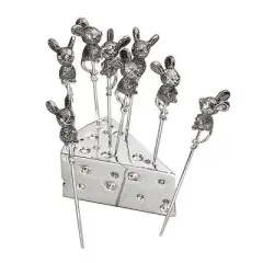Jiallo  Mice Cheese Picks (set of 8) with crystal