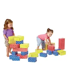 Childcraft Corrugated Building Blocks, Various Sizes, Primary Colors, Set of 84