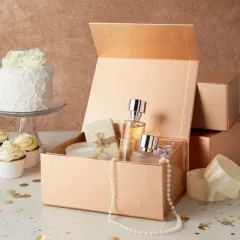 Stockroom Plus 6 Pack Magnetic Gift Boxes with Lids, 9.5x7x4 In for Birthday, Wedding, Groomsman and Bridesmaid Proposal Box, Rose Gold