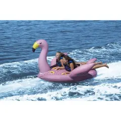 Solstice Lay-On Giant Flamingo Towable Inflatable Raft 1-2 Riders 78" X 82" X 54"