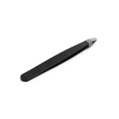 Unique Bargains Black Stainless Steel Slanted Clip Eyebrow Tweezers Hair Beauty Tweezer Tool