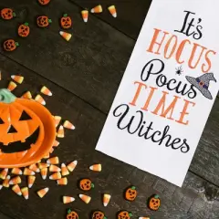 C&F Home Hocus Pocus Time Cotton Embroidered Flour Sack Halloween Kitchen Towel