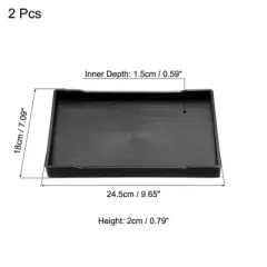 Unique Bargains Plastic Reusable Rectangle Serving Tray 2 Pcs