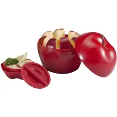 Hutzler 4pc Snack Attack Containers Set - To-Go Snack Containers for Grapes, Apples, Carrots, and Celery Slices