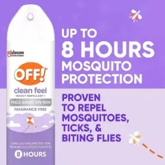 OFF! Clean Feel Mosquito Repellent Bug Spray 20% Picaridin - Two Units 5oz each​