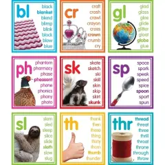 Teacher Created Resources Colorful Photo Cards Digraphs and Blends Bulletin Board Set 30 Pieces