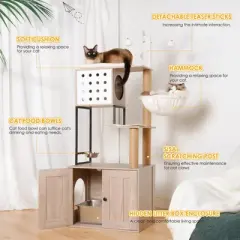 Gulches 59in H x 21in W x 17in D LooLounge Cat Condo White Gray 1 Pack Multi Cat Livestock Supplies Product type