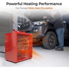 240v 4800w Electric Industrial Garage Heater for Garages, Workshops, with Cord Wrap and Carrying Handle,  Thermostat Control, Overheat Protection