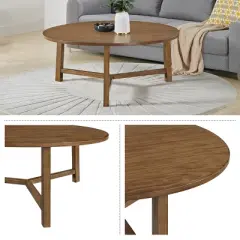 Alaterre 44-inch Newbury Round Coffee Table, Pecan
