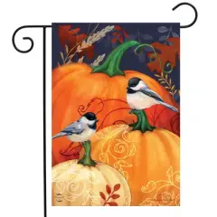 Briarwood Lane Garden Flag 12x18 For Outdoor Pumpkins and Chickadees Fall For Fall Garden Flag Flags For Outside