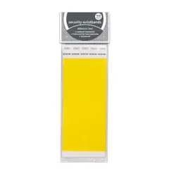 C-Line&reg; DuPont&trade; Tyvek&reg; Security Wristbands, Yellow, 100 Per Pack, 2 Packs
