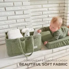 Diaper Caddy Organizer - Versatile Basket for Diapers, Wipes & Baby Essentials - Perfect Baby Shower Gift, Car Storage, & for Expecting Mothers