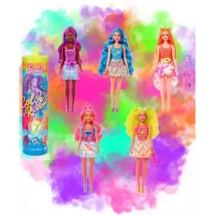 Barbie - Color Reveal ! Hair / Skin & Clothes Color Changing Doll Neon Themed Funky Tie-Dye Series