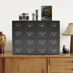 YIYIBYUS Traditional 16 Drawers Wood Apothecary Chest Storage Cabinet