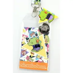 Nickelodeon 90s Rugrats Reptar ID Lanyard Badge Holder With Collectible Sticker