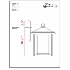 Aspen Collection Outdoor Light Fixture - Black Aluminum, Dimmable, Wet Rated, 100W, 1 Bulb