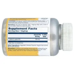 Solaray L-Lysine, 500 mg, 120 VegCaps