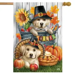 Pilgrim Puppies House Flag 40" x 28" Briarwood Lane