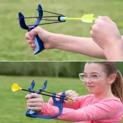 HearthSong 2-in-1 Slingshot and Hand Archery Set for Kids