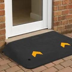 3.5" Rise Wheelchair Ramp, Heavy Duty 33,000LB Capacity Anti-Slip Rubber Threshold Ramp for Doorways, Steps & Stairs, Weatherproof & Lightweight