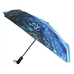CTM Women's Van Gogh Starry Night Auto Open Compact Umbrella