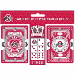 MasterPieces Officially Licensed NCAA Ohio State Buckeyes 2-Pack Playing cards & Dice set for Adults