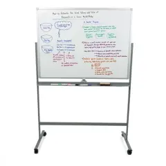 Mind Reader Portable Magnetic Dry Erase Double Sided Easel, White