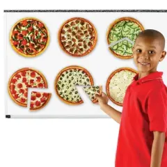 Learning Resources Magnetic Pizza Fractions, Fraction Games for Kids, 24 Pieces, Ages 6+