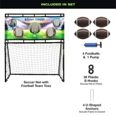 Xcello Sports Soccer net with Football Toss attachment (4' x 6')