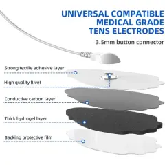 Beautimate TENS Unit Replacement Pads &ndash; Reusable Electrode Pads with 3.5mm Connector