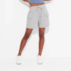 Women's Mid-Rise Cargo Sweat Shorts - Wild Fable&trade;