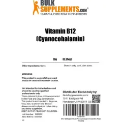 BulkSupplements Vitamin B12 (Pure Cyanocobalamin) Powder 25 Grams (0.9 oz)