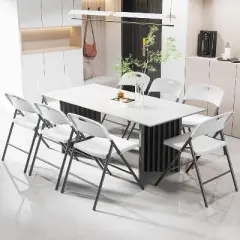 VINGLI Folding Chairs, Plastic Foldable Chair, Capacity up to 350 lbs, Portable Seating for Indoor Outdoor Events Parties Camping Work